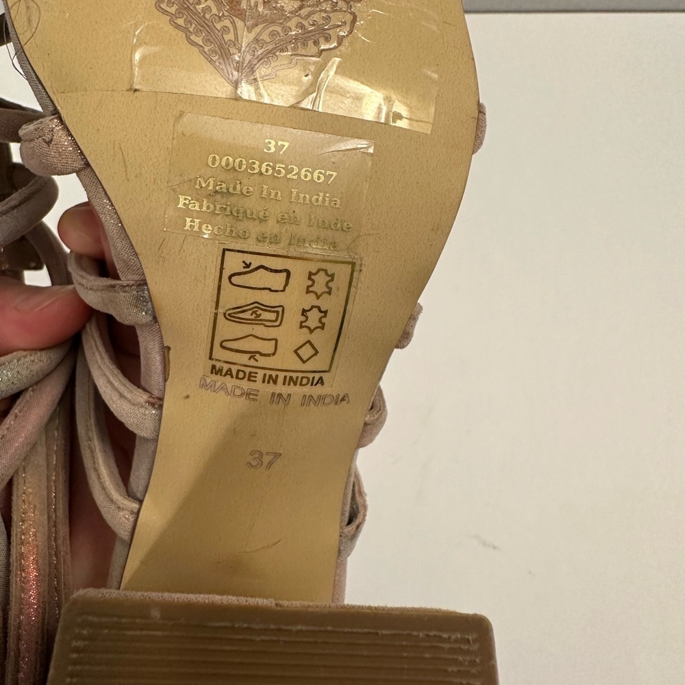 Free People Colette Cinched Heel Rainbow Metallic Size 37 - Picture 12 of 13